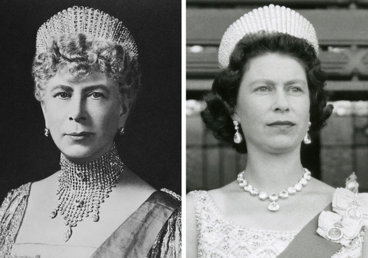 Chiếc vương miện lộng lẫy này Nữ hoàng Mary đã để lại cho Nữ hoàng Elizabeth II. Chiếc vương miện lộng lẫy này Nữ hoàng Mary đã để lại cho Nữ hoàng Elizabeth II.