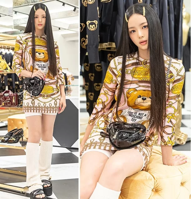 Trong sự kiện của Moschino, Hanni thể hiện được chất thời trang của mình.