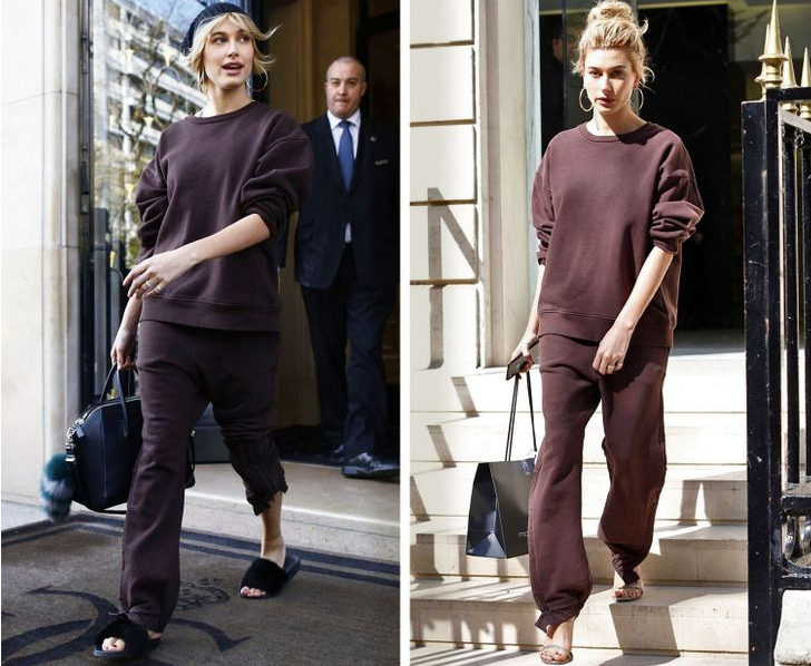 Chúng ta có thể bất an khi mặc lại đồ cũ mà không thay đổi nhiều chi tiết, nhưng với Hailey, thậm chí đeo cùng khuyên, chỉ cần thay giày và túi là đủ.