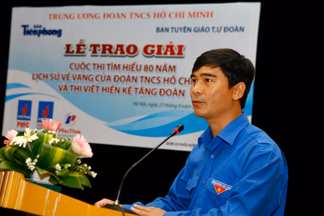 Bí thư T.Ư Đoàn Dương Văn An phát biểu tại lễ trao giải. Ảnh: Hồng Vĩnh