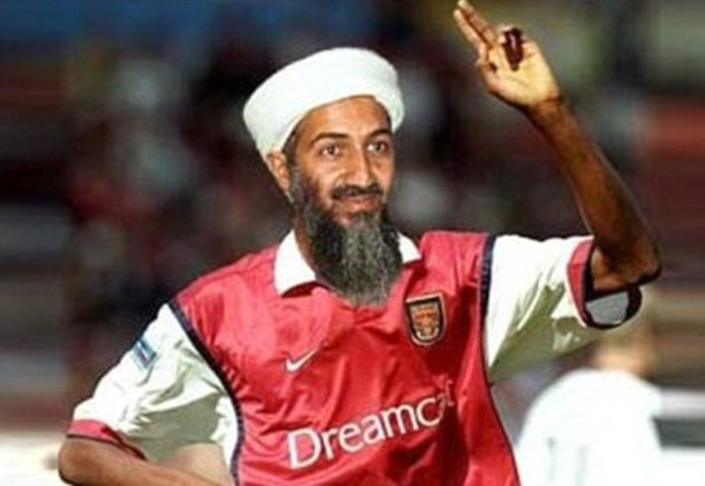 Bin Laden vốn đam mê môn tể thao vua, đồng thời là một phan cuồng của đội bóng Arsenal. Bởi thế mà nhiều người nói vui rằng, sân Emirates hiện tại của Arsenal là nơi an toàn bậc nhất ở châu Âu vì Bin Laden hay các đàn em của ông ta sẽ không bao giờ đánh bom ở đó