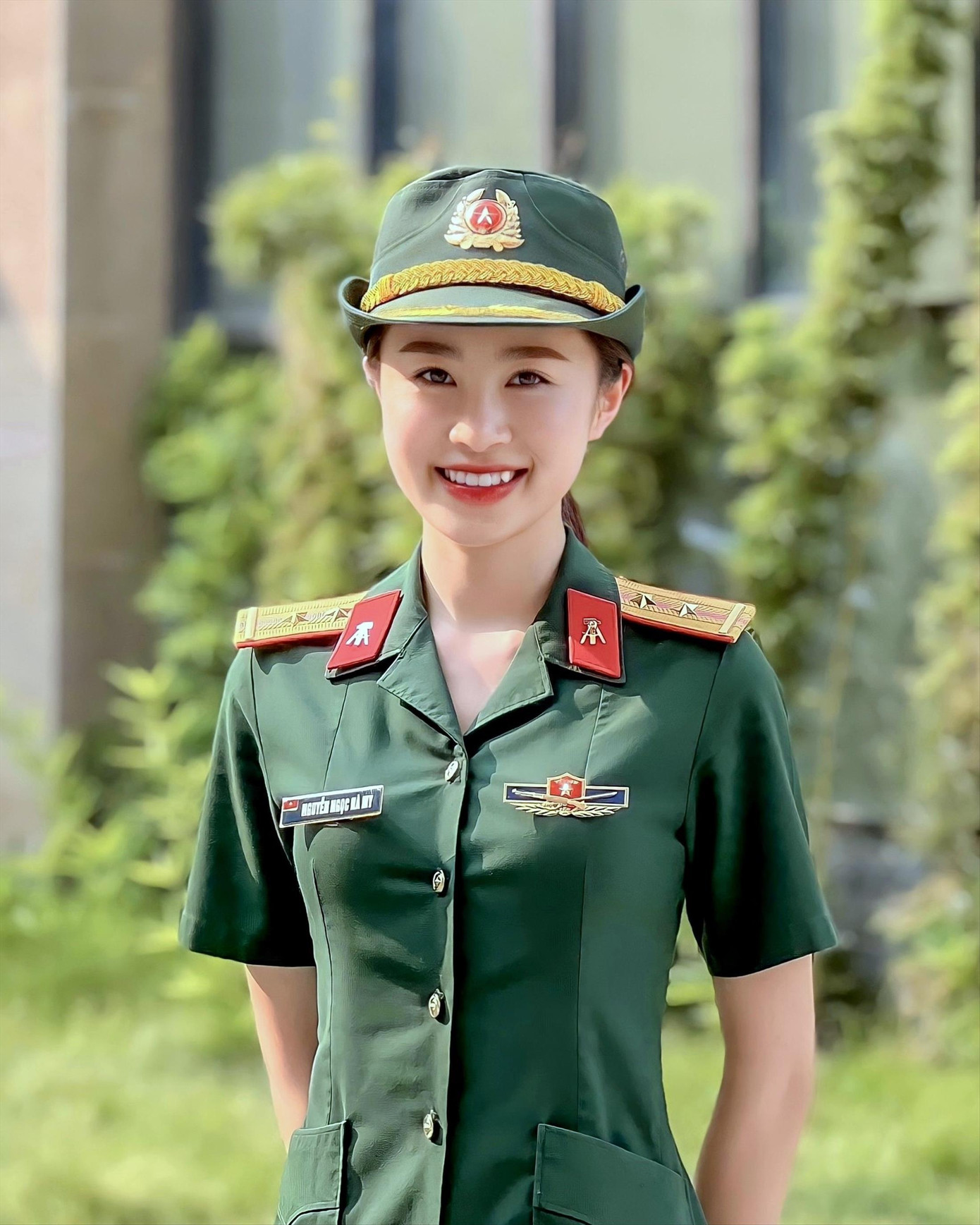 Trung úy quân nhân chuyên nghiệp Nguyễn Ngọc Hà My, đoàn viên Viện Kỹ thuật Cơ giới quân sự, Tổng cục Kỹ thuật (Bộ Quốc phòng)