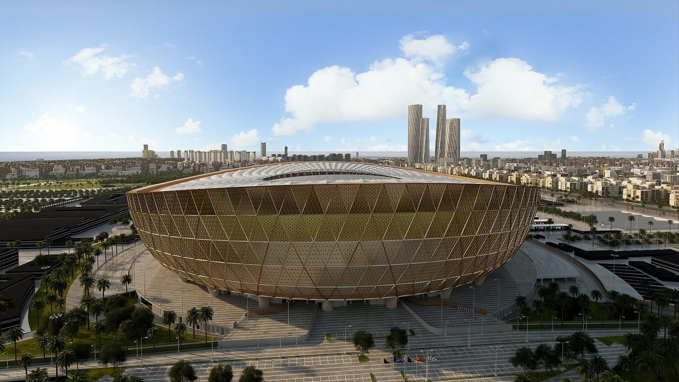 Sân Lusail ở thành phố được kiến thiết theo kế hoạch Tầm nhìn Quốc gia Qatar 2030 Ảnh: Doha News