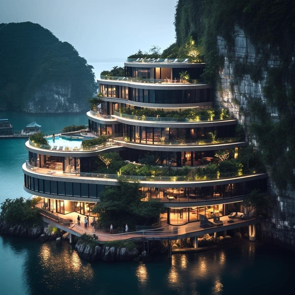 “Khách sạn trong mơ” ở Vịnh Hạ Long khiến dư luận xôn xao mấy ngày qua hóa ra là một sản phẩm của công nghệ AI