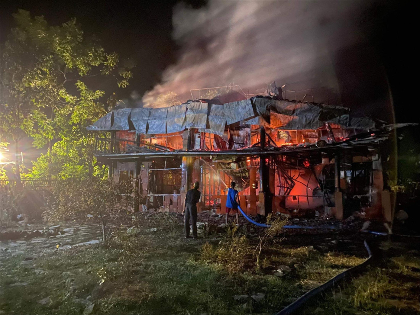 Vụ cháy nhà homestay ở Cao Bằng Ảnh: DC Vụ cháy nhà homestay ở Cao Bằng Ảnh: DC