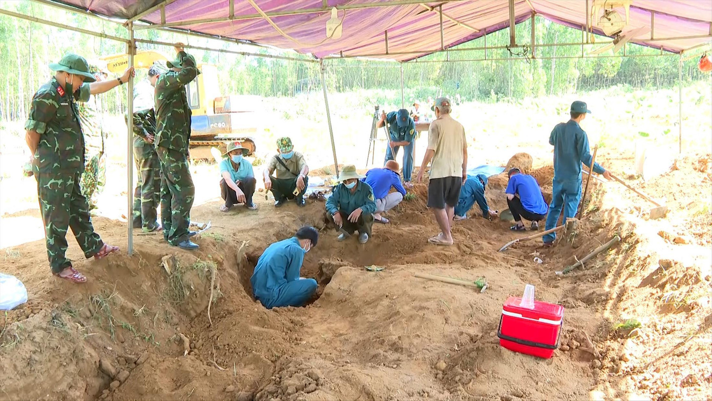 Khu vực triển khai tìm kiếm hài cốt liệt sĩ - Ảnh: A.Dũng