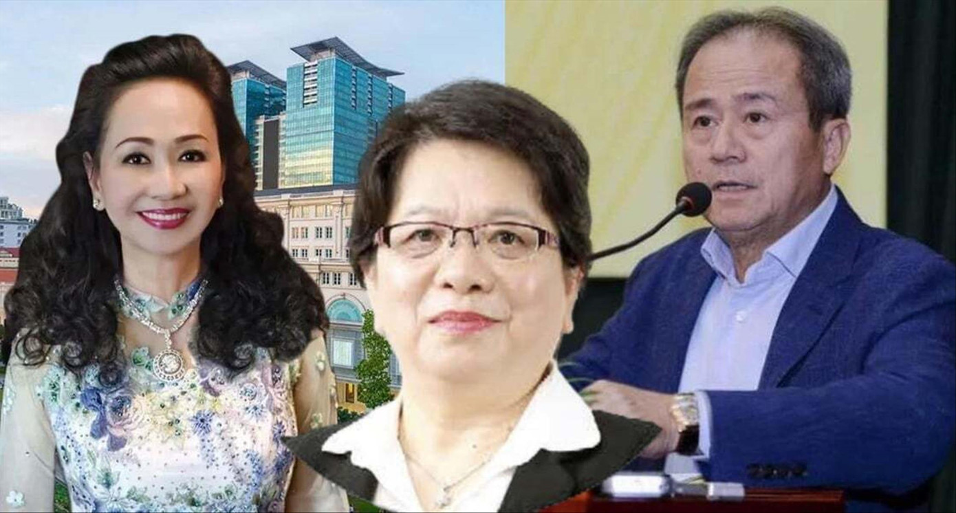 Từ trái qua; bị can Trương Mỹ Lan, Đỗ Thị Nhàn và Nguyễn Văn Hưng khi chưa bị khởi tố Từ trái qua; bị can Trương Mỹ Lan, Đỗ Thị Nhàn và Nguyễn Văn Hưng khi chưa bị khởi tố