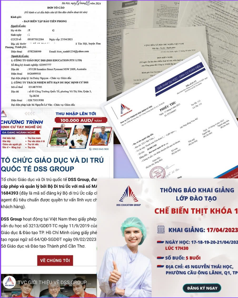 Tài liệu liên quan đến hoạt động của DSS trong đó có phiếu thu tiền của khách hàng. Ảnh: PV