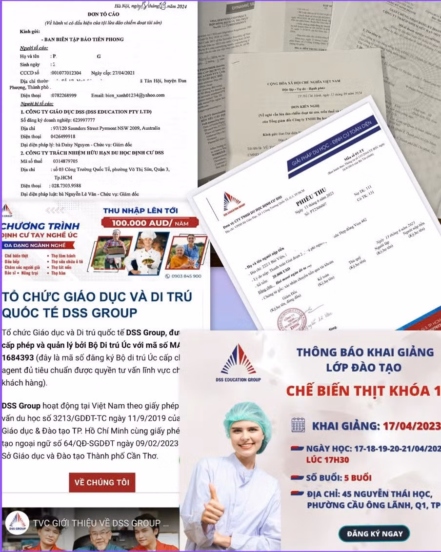 Tài liệu liên quan đến hoạt động của DSS trong đó có phiếu thu tiền của khách hàng. Ảnh: PV Tài liệu liên quan đến hoạt động của DSS trong đó có phiếu thu tiền của khách hàng. Ảnh: PV