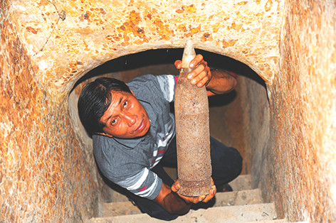 Căn hầm bí mật tại nhà ông Nguyễn Văn Ten dài 30m, từng chứa nhiều vũ khí của lực lượng Biệt động thành. Ảnh: Trần Nguyên Anh