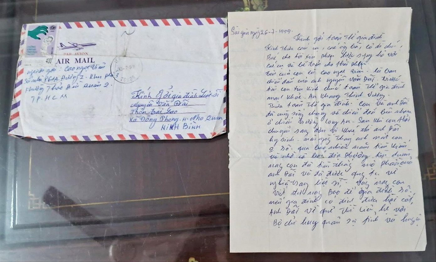 Bức thư của CCB Cao Ngọc Viên gửi gia đình đồng đội Nguyễn Văn Đãi