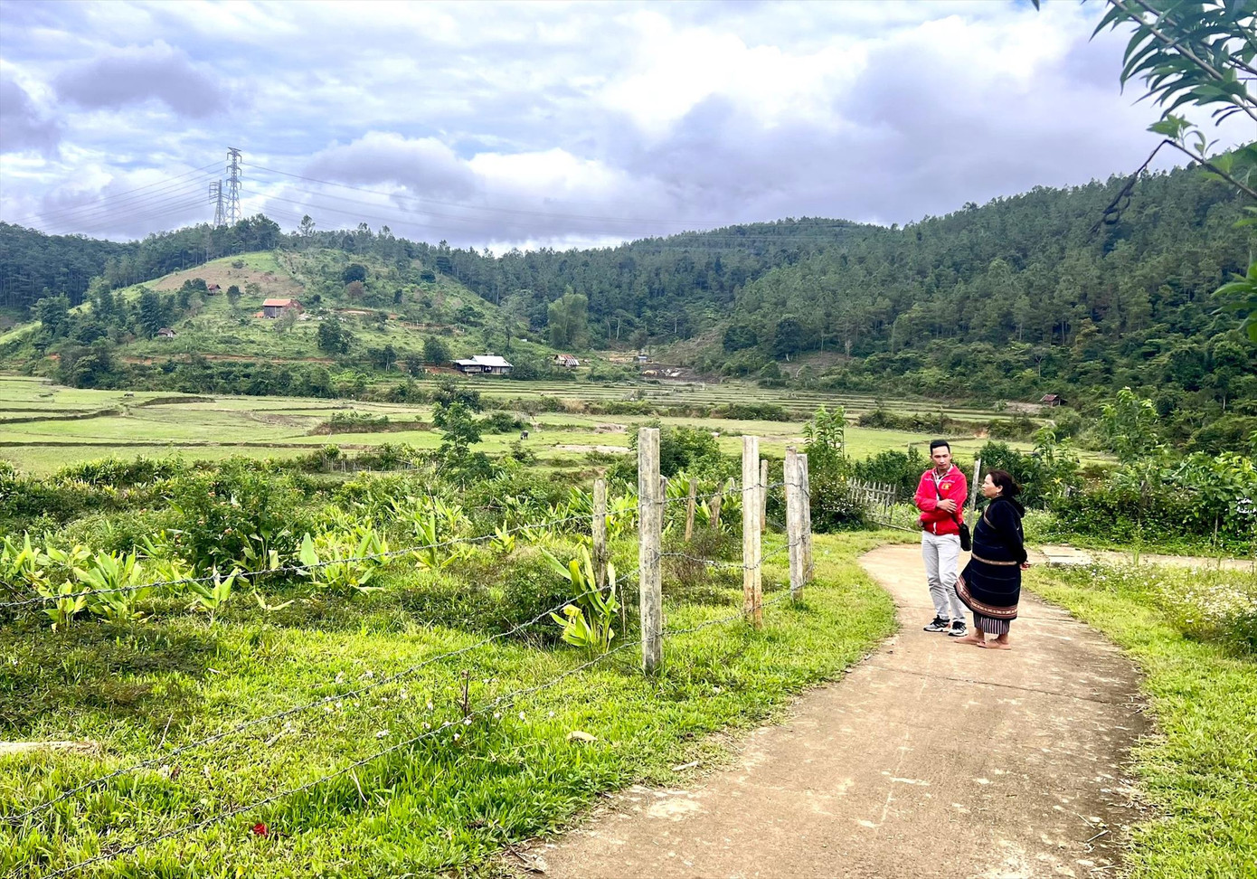 Bà Y Lim dẫn phóng viên Tiền Phong tới những mảnh đất được bán với giá rẻ