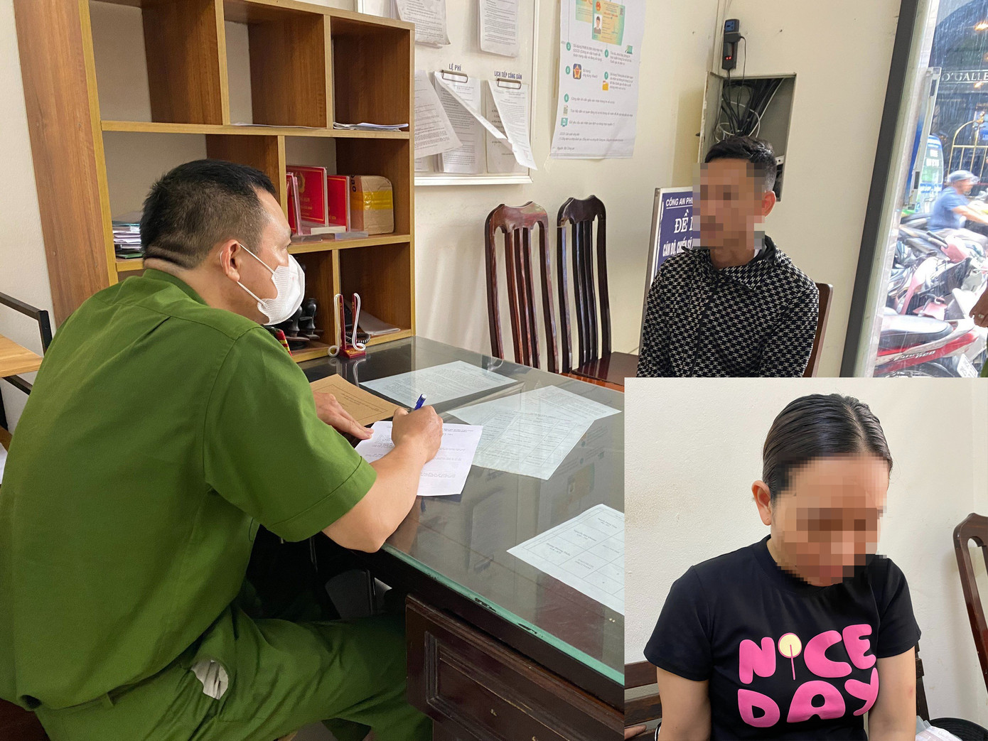 Hai đối tượng C. và P. tại cơ quan điều tra. Ảnh Công an cung cấp Hai đối tượng C. và P. tại cơ quan điều tra. Ảnh Công an cung cấp