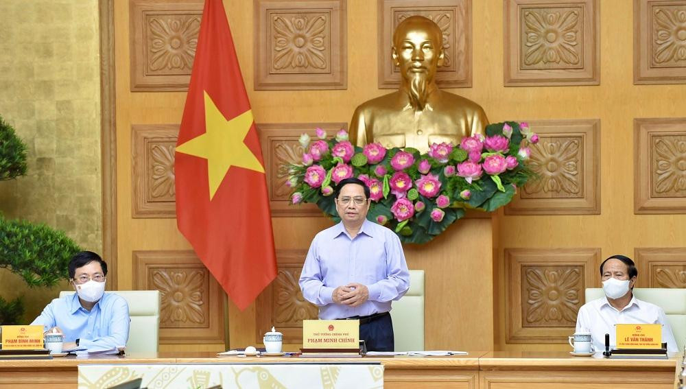 Thủ tướng Phạm Minh Chính phát biểu kết luận hội nghị. Ảnh Nhật Minh