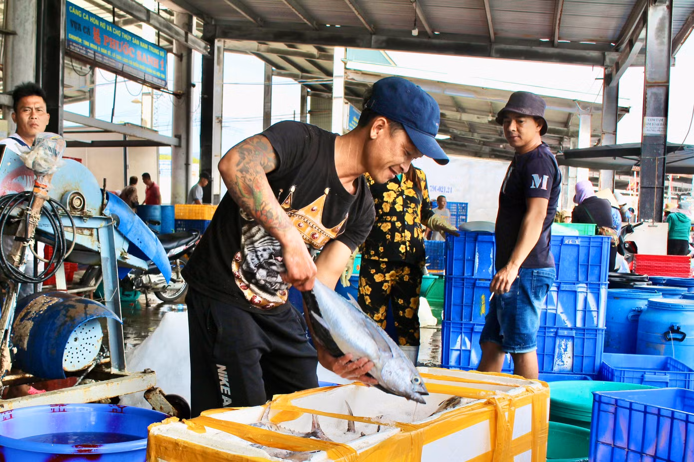 Sau chuyến biển kéo dài khoảng 20 ngày đánh bắt xuyên Tết Nguyên đán Giáp Thìn, tàu cá của ngư dân các tỉnh miền Trung đã bắt đầu cập cảng Hòn Rớ với sản lượng cao. Theo nhiều ngư dân, nếu chuyến biển đầu năm suôn sẻ thì năm đó nghề biển sẽ ăn nên làm ra.