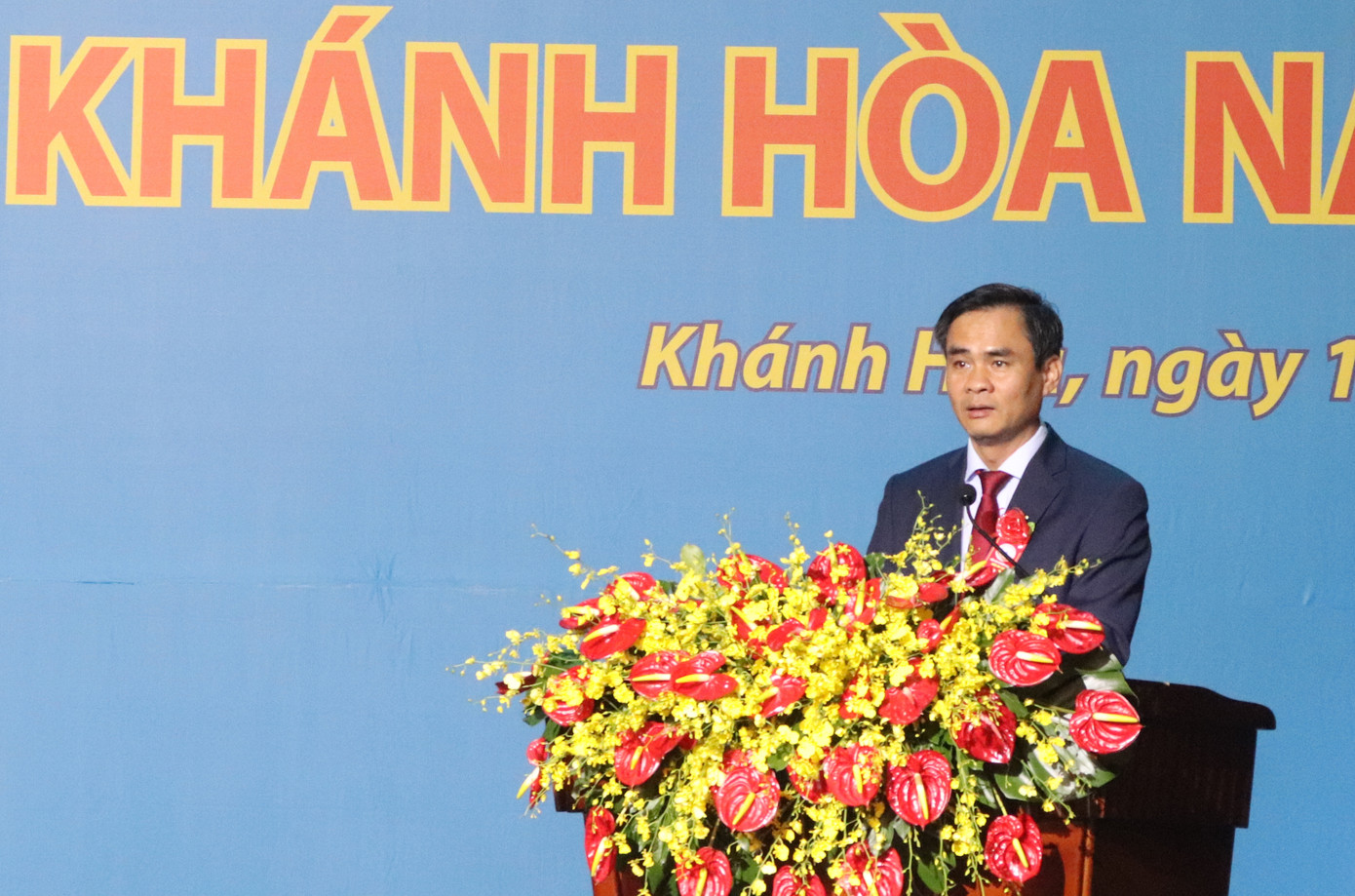 Ông Nguyễn Thanh Hải - Tổng Giám đốc Công ty Yến sào Khánh Hòa - phát biểu tại hội nghị.