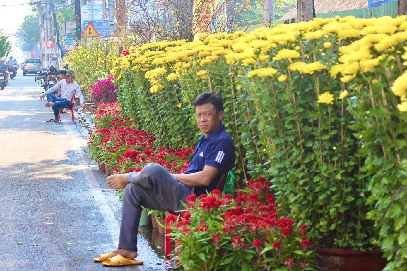 Theo ghi nhận của PV vào trưa 8/2 (tức ngày 29 tháng Chạp), tại các điểm bán hoa và cây cảnh Tết ở TP Nha Trang, khung cảnh mua bán vô cùng ảm đạm, lượng khách vào xem hoa chỉ lác đác trên đầu ngón tay.