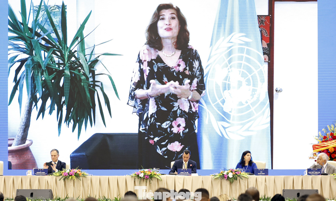 Bà Gabriela Ramos phát biểu qua video gửi tới phiên thảo luận.