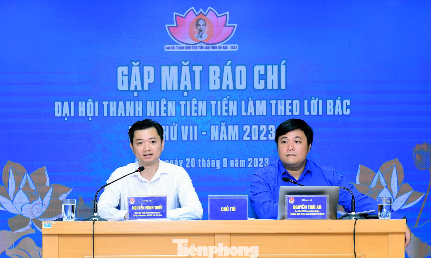Họp báo thông tin Đại hội Thanh niên tiên tiến làm theo lời Bác lần thứ VII. Ảnh: Xuân Tùng Họp báo thông tin Đại hội Thanh niên tiên tiến làm theo lời Bác lần thứ VII. Ảnh: Xuân Tùng