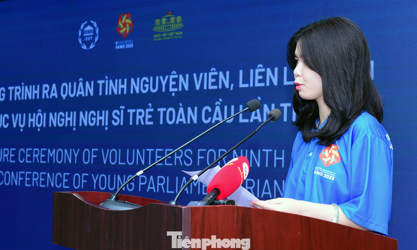 Nguyễn Vũ Hà My bày tỏ quyết tâm tại chương trình ra quân. Ảnh: Xuân Tùng Nguyễn Vũ Hà My bày tỏ quyết tâm tại chương trình ra quân. Ảnh: Xuân Tùng