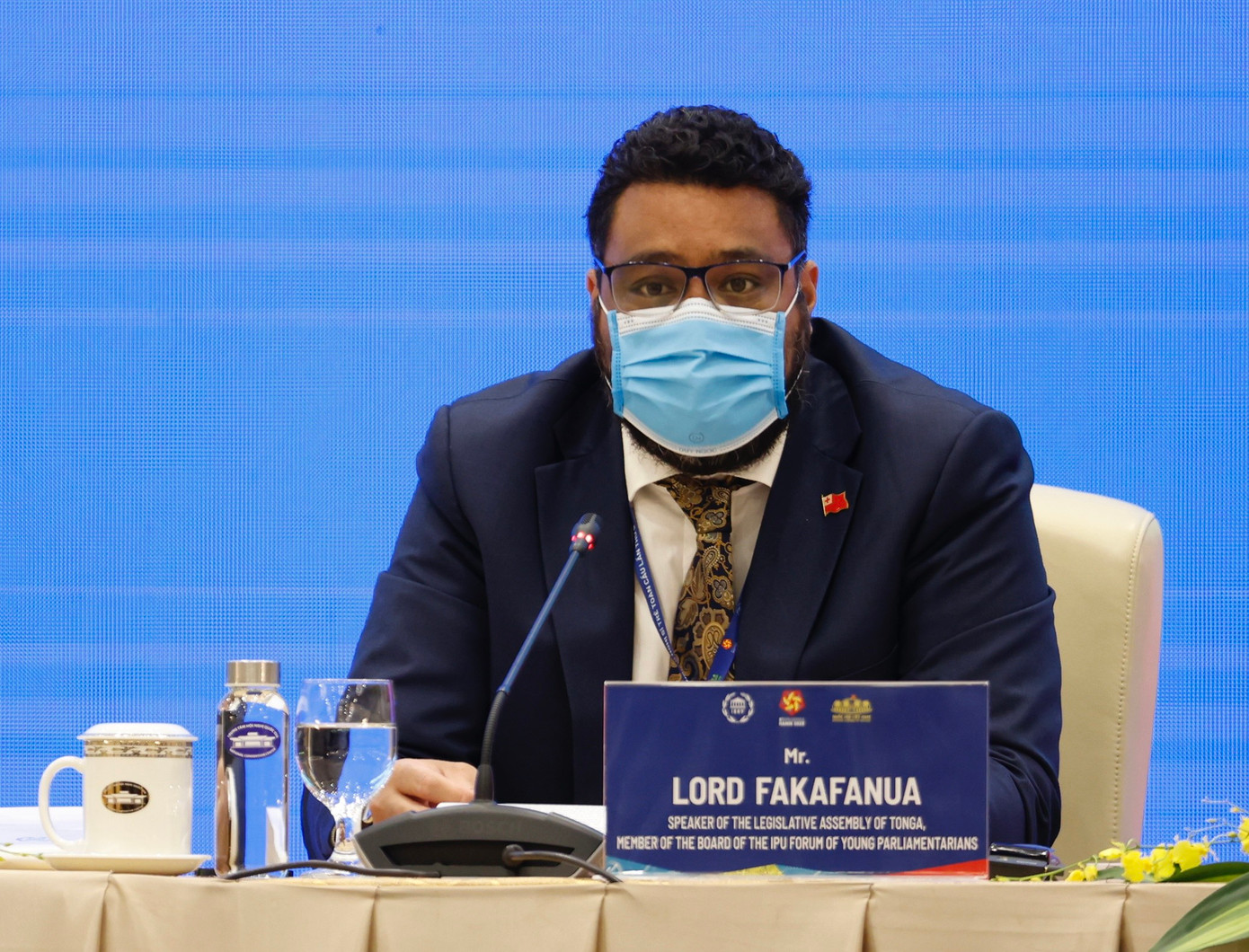 Ông Lord Fakanua - Chủ tịch Nghị viện Tonga, Thành viên Ban Lãnh đạo Diễn đàn Nghị sĩ trẻ IPU chủ trì phiên thảo luận