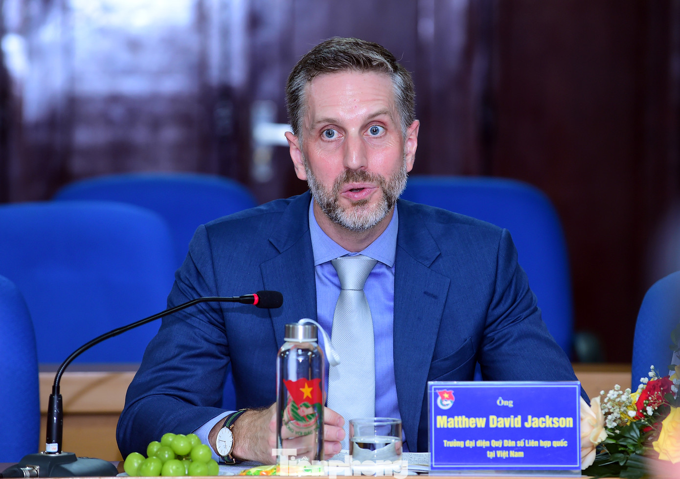 Ông Matthew David Jackson trao đổi tại buổi tiếp. Ảnh: Xuân Tùng Ông Matthew David Jackson trao đổi tại buổi tiếp. Ảnh: Xuân Tùng