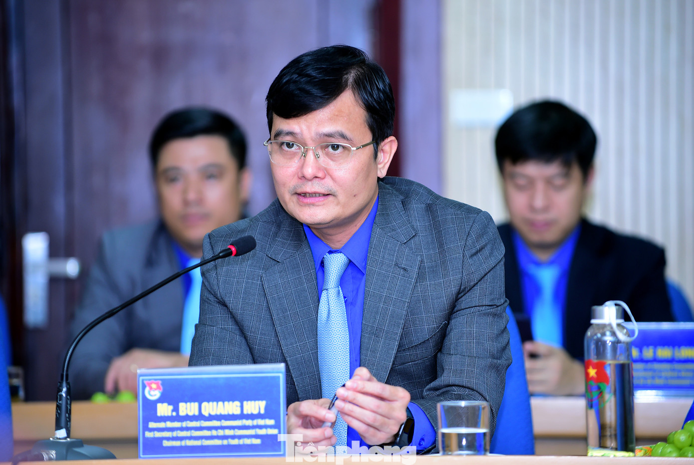 Anh Bùi Quang Huy trao đổi tại buổi tiếp. Ảnh: Xuân Tùng Anh Bùi Quang Huy trao đổi tại buổi tiếp. Ảnh: Xuân Tùng