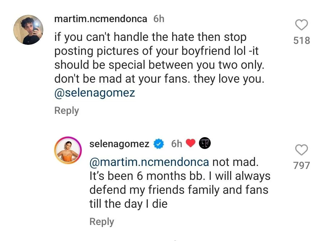Một người dùng Instagram dùng lại bình luận năm xưa để "cà khịa" Selena.