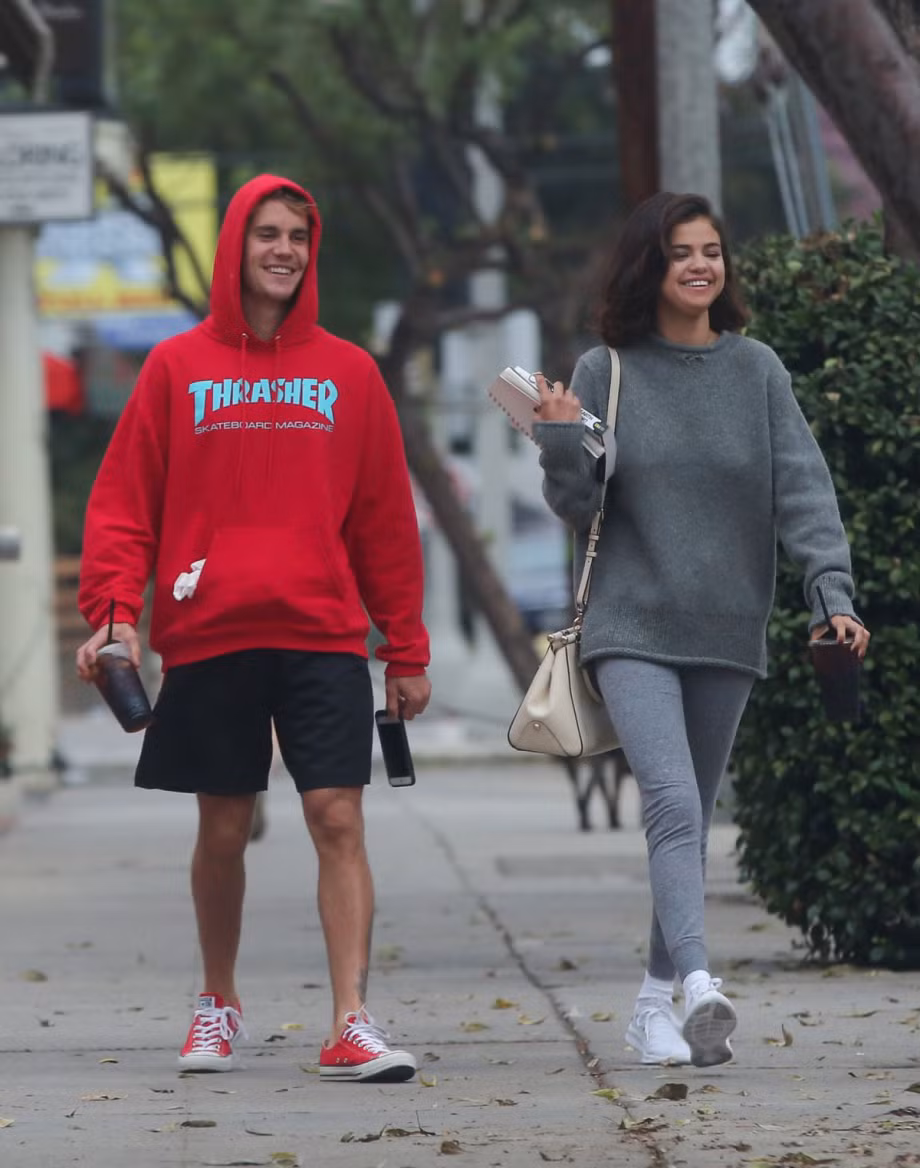 Justin Bieber và Selena Gomez khi còn bên nhau vào năm 2018.