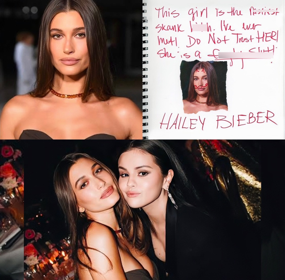 Hailey Bieber chọn tấm hình tại sự kiện mà cô từng ôm nhau thân thiết với Selena Gomez. Hailey Bieber chọn tấm hình tại sự kiện mà cô từng ôm nhau thân thiết với Selena Gomez.