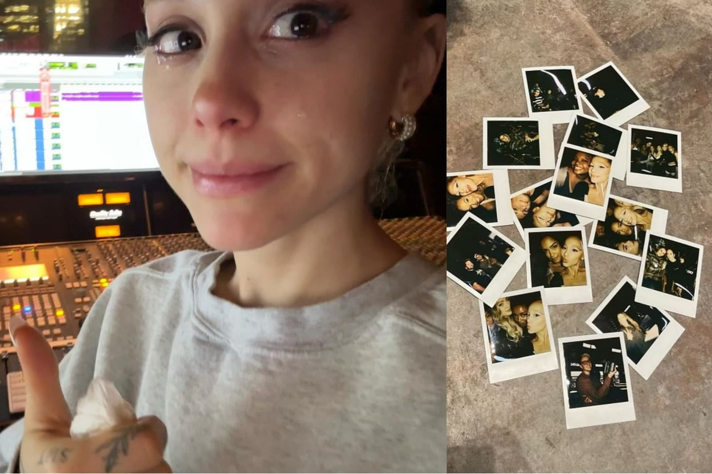 Ariana rơi nước mắt chia sẻ về việc hoàn thành album mới.