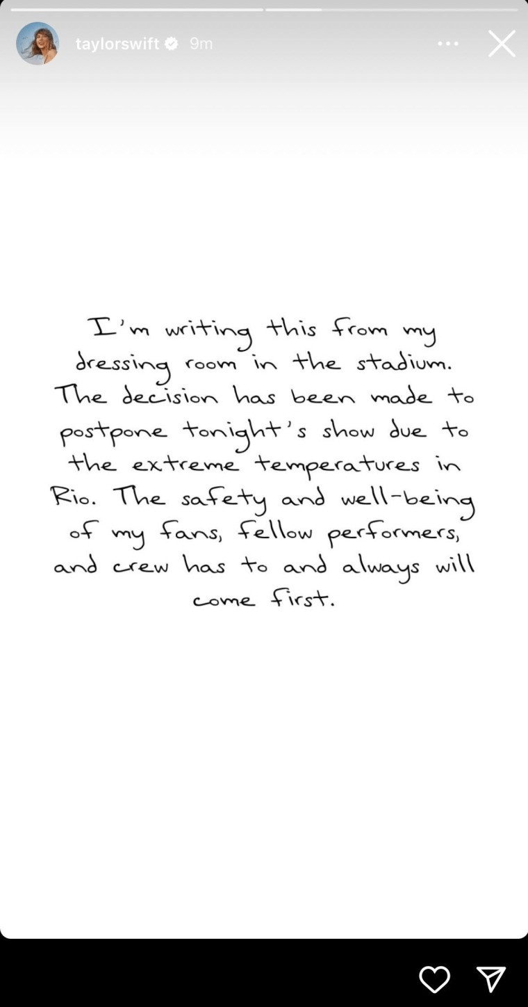 Taylor Swift quyết định hoãn đêm diễn thứ 2 để đảm bảo an toàn cho mọi người. Taylor Swift quyết định hoãn đêm diễn thứ 2 để đảm bảo an toàn cho mọi người.