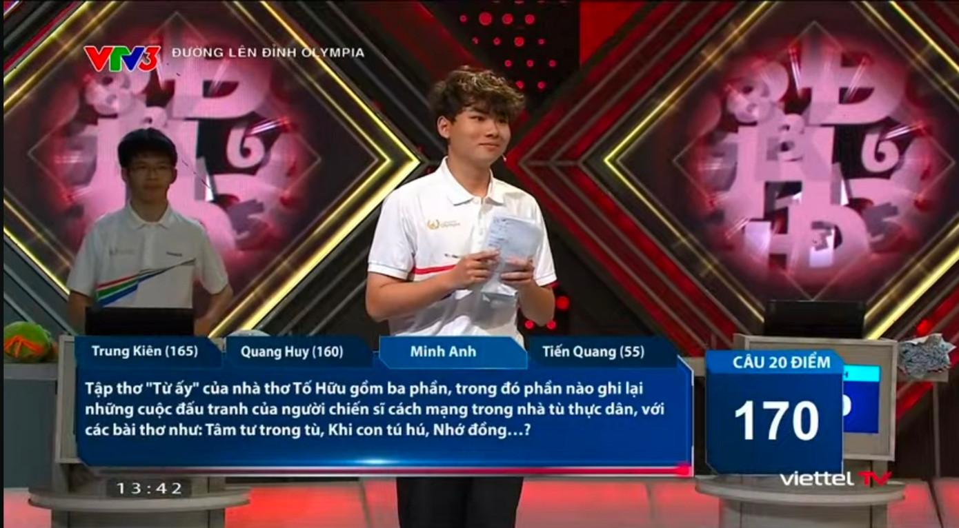 Câu hỏi khiến nam sinh bứt phá vươn lên dẫn đầu giành chiến thắng. Câu hỏi khiến nam sinh bứt phá vươn lên dẫn đầu giành chiến thắng.