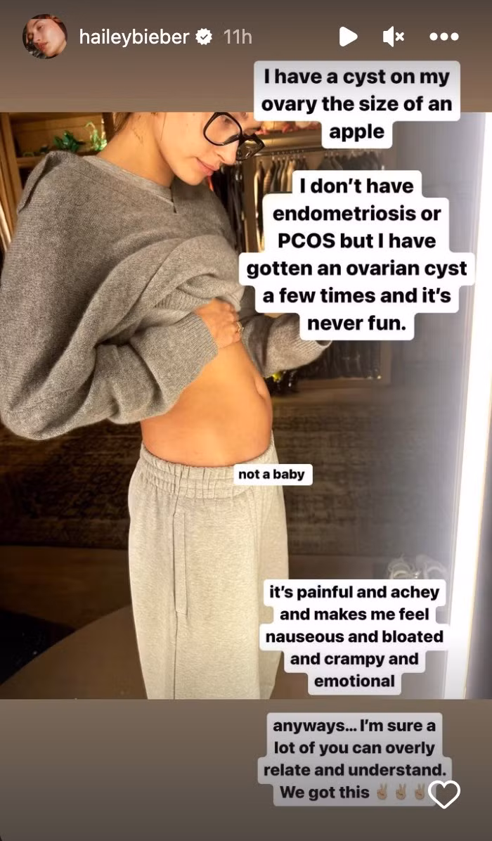 Hailey Bieber phải chụp ảnh đăng lên mạng để phủ nhận tin đồn mang thai.