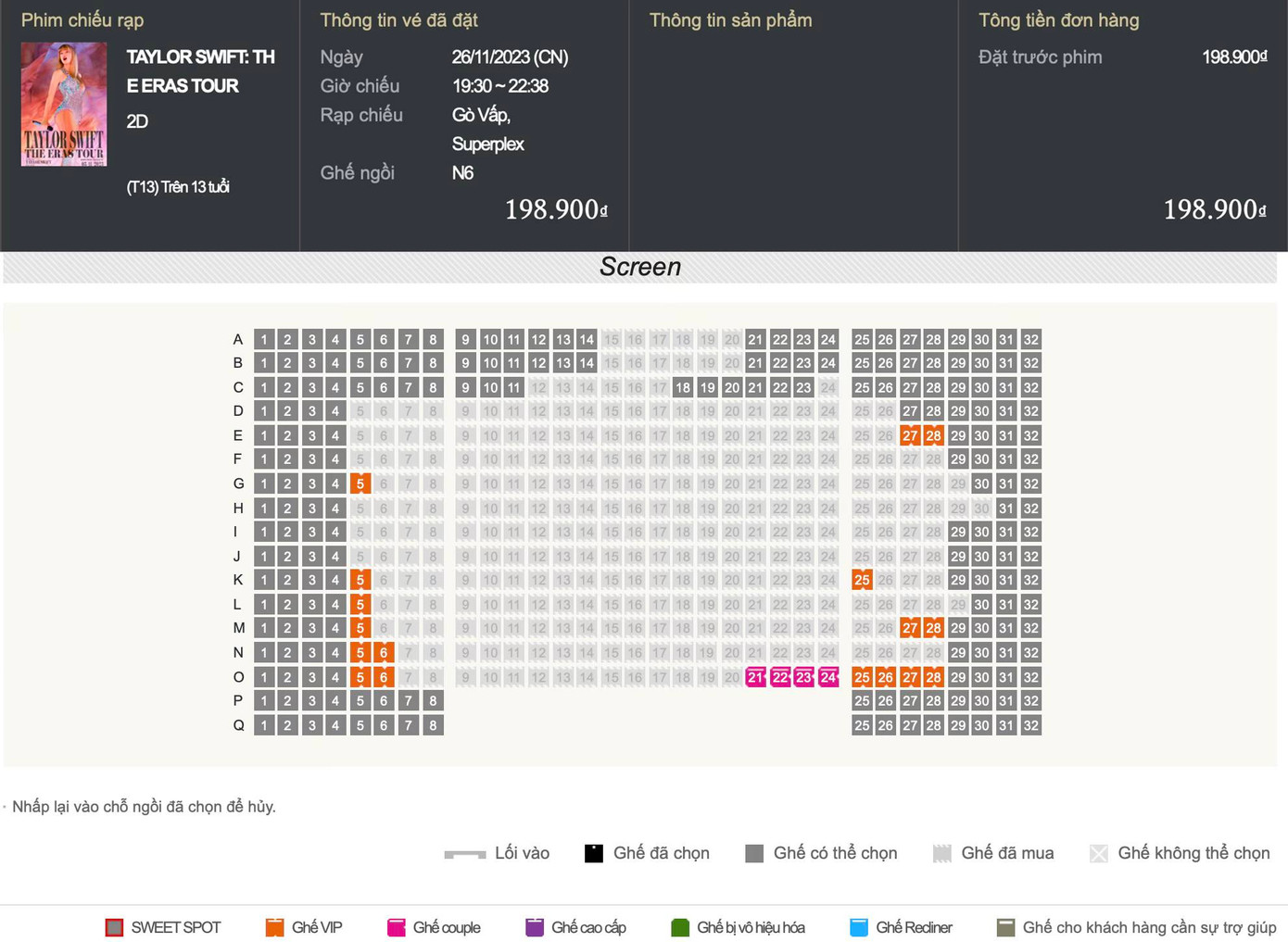 Các suất chiếu cuối cùng cho Taylor Swift: The Eras Tour đang được lấp đầy nhanh chóng. Các suất chiếu cuối cùng cho Taylor Swift: The Eras Tour đang được lấp đầy nhanh chóng.