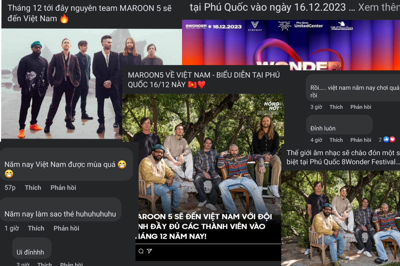 Tin tức Maroon 5 biểu diễn tại Việt Nam phủ sóng các diễn đàn mạng xã hội.