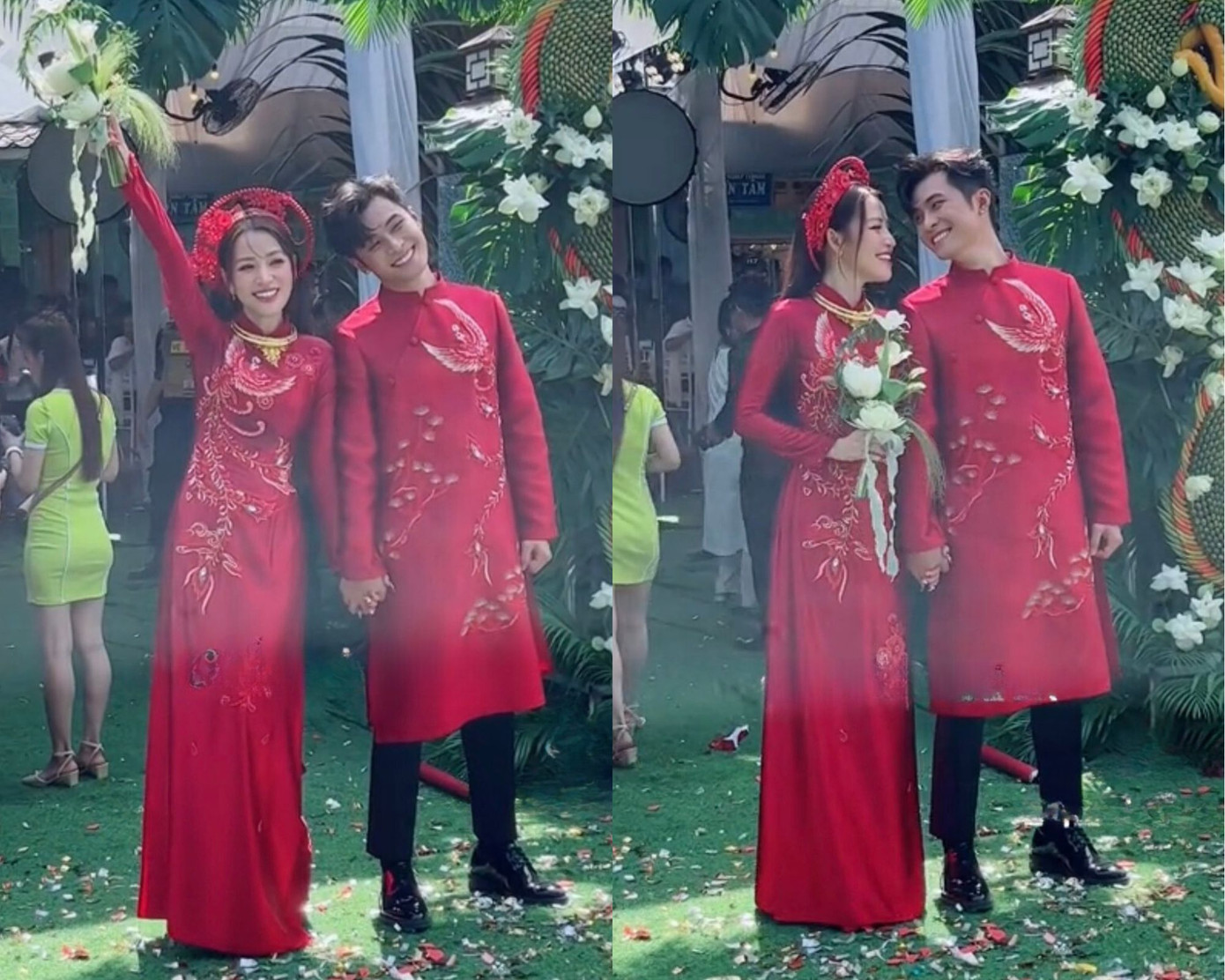 Cặp đôi rạng rỡ trong ngày trọng đại. Cặp đôi rạng rỡ trong ngày trọng đại.