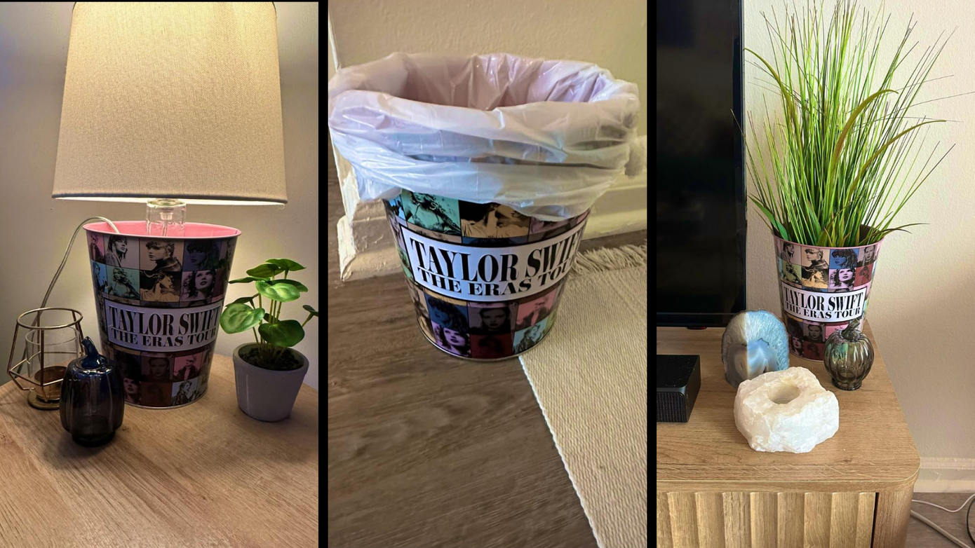 Hộp đựng bắp rang có thể được dùng làm giá đỡ đèn ngủ, chậu cây hay thậm chí là thùng rác. Hộp đựng bắp rang có thể được dùng làm giá đỡ đèn ngủ, chậu cây hay thậm chí là thùng rác.