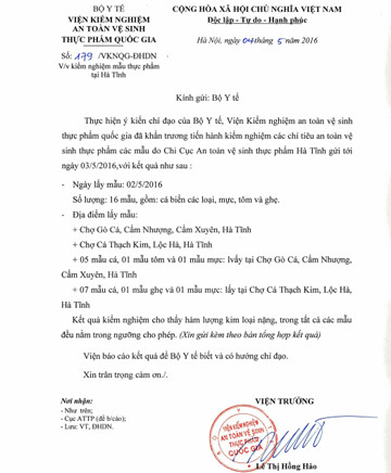 Hàm lượng kim loại nặng trong 16 mẫu hải sản đều ở ngưỡng cho phép ảnh 1