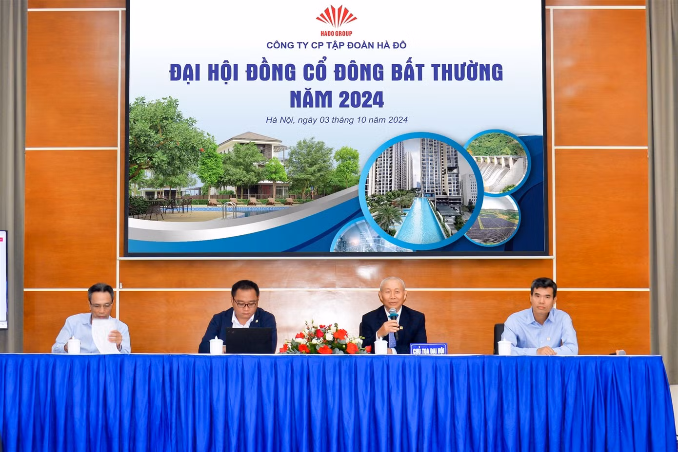 Công ty Hà Đô vừa tổ chức ĐHĐCĐ bất thường năm 2024 vào ngày 3/10. Ảnh: Công ty Hà Đô. Công ty Hà Đô vừa tổ chức ĐHĐCĐ bất thường năm 2024 vào ngày 3/10. Ảnh: Công ty Hà Đô.