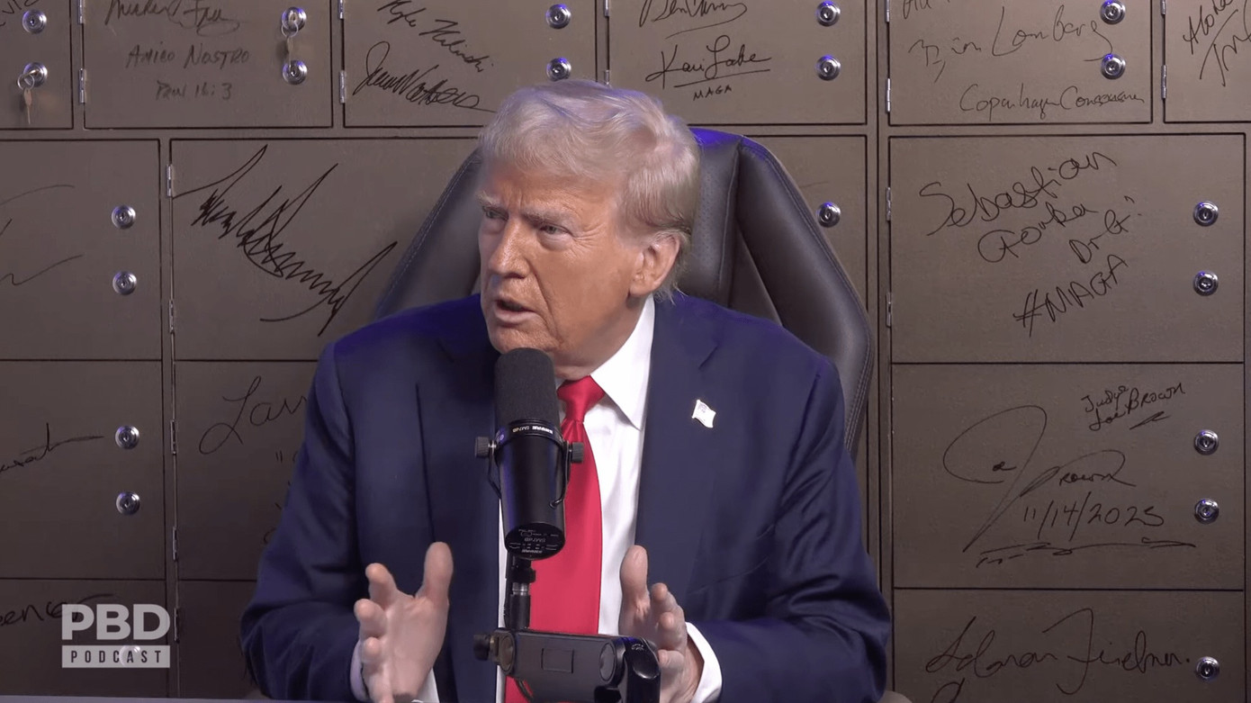 Ông Trump tiết lộ Barron có thể chưa bao giờ có bạn gái. Ảnh: PBD Podcast.