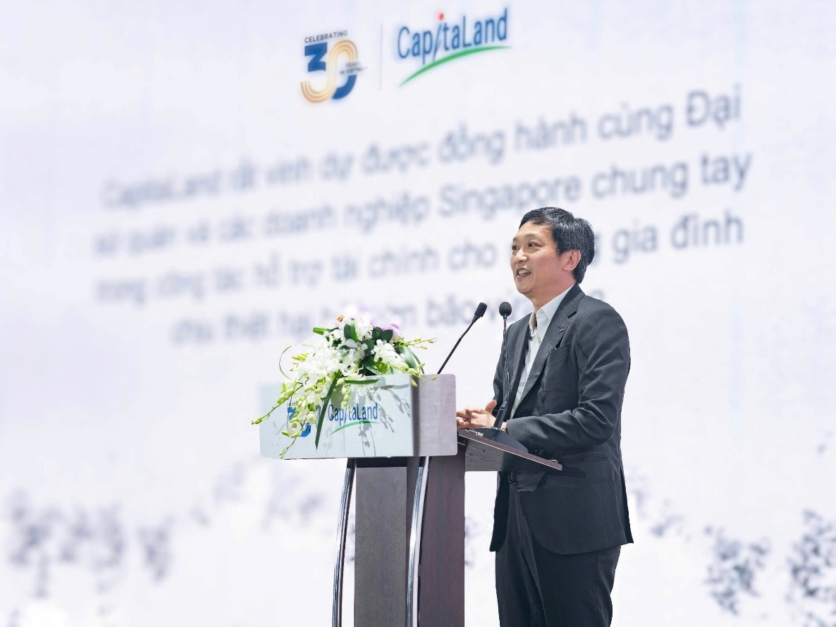 Ông Ronald Tay, Tổng Giám đốc của CapitaLand Development (Việt Nam), phát biểu tại tiệc tri ân.