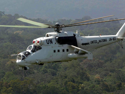 Máy bay trực thăng của LHQ. Ảnh: Info-news Máy bay trực thăng của LHQ Ảnh: Info-newsMáy bay trực thăng của LHQ Ảnh: Info-news