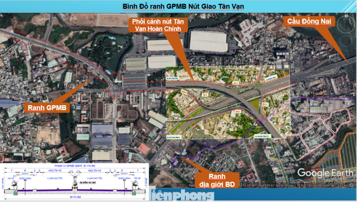 Ranh giới giải phóng mặt bằng nút giao Tân Vạn Ranh giới giải phóng mặt bằng nút giao Tân Vạn