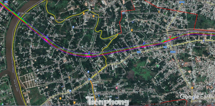 Đường chỉ ranh giới giải phóng mặt bằng đoạn qua xã An Sơn, TP Thuận An Đường chỉ ranh giới giải phóng mặt bằng đoạn qua xã An Sơn, TP Thuận An
