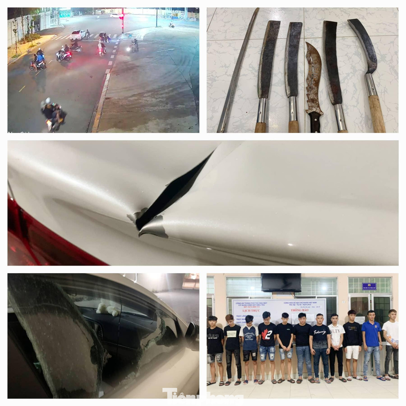 Nhóm đối tượng dùng hung khí tấn công xe ô tô Nhóm đối tượng dùng hung khí tấn công xe ô tô