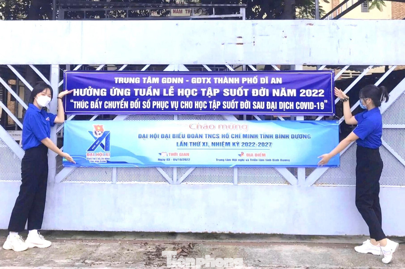 Tuổi trẻ Bình Dương treo băng rôn giới thiệu đại hội ở các trụ sở, trường học Tuổi trẻ Bình Dương treo băng rôn giới thiệu đại hội ở các trụ sở, trường học