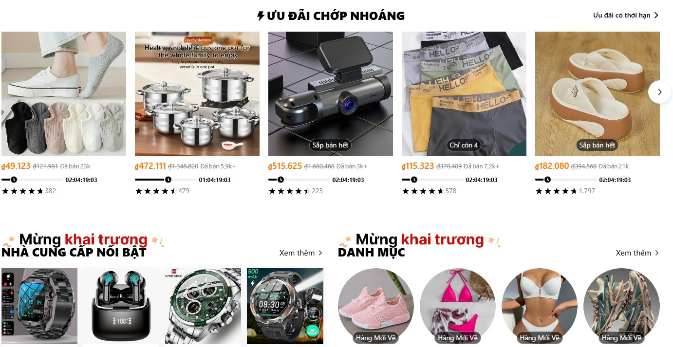 Temu đang mạnh tay chi cho quảng cáo, marketing và khuyến mại để thu hút người dùng Việt Nam. Ảnh chụp màn hình ngày 31/10. Temu đang mạnh tay chi cho quảng cáo, marketing và khuyến mại để thu hút người dùng Việt Nam. Ảnh chụp màn hình ngày 31/10.