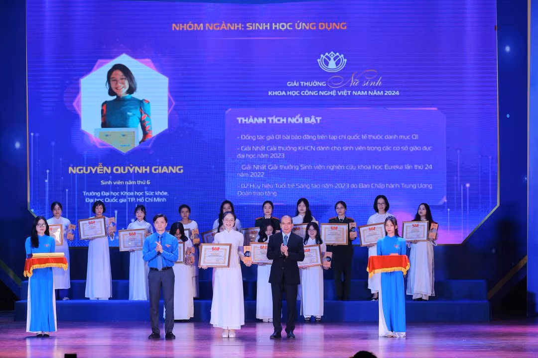 Quỳnh Giang là một trong 20 người nhận Giải thưởng Nữ sinh Khoa học Công nghệ Việt Nam năm 2024. (Ảnh: NVCC)