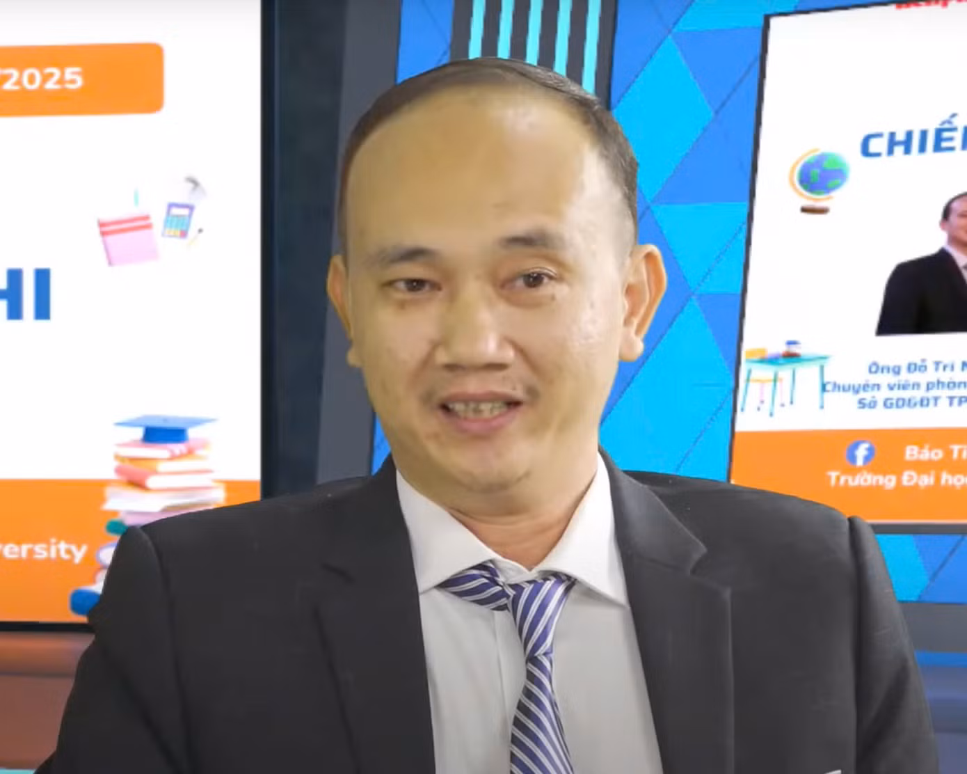 Ông Đỗ Trí Nhân chia sẻ kinh nghiệm cùng các phụ huynh về việc ổn định tâm lý cho các thí sinh trước kỳ thi tốt nghiệp THPT năm 2025.